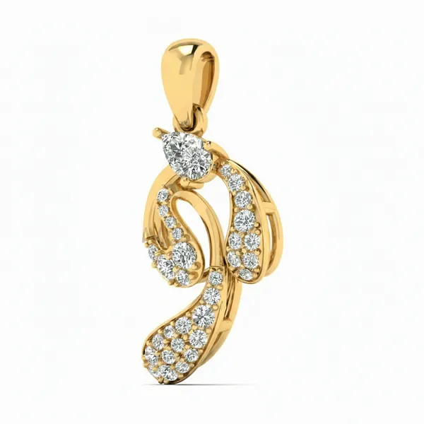 Refined Art Deco Diamond Pendant - View 2