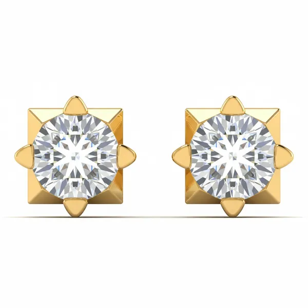 Aquila Fern Solitaire Studs - Laboratory-Grown Diamond Earrings