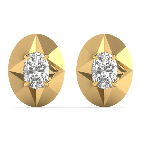 Cristallo Peony Solo Stone Earrings - Laboratory-Grown Diamond Stud Earrings
