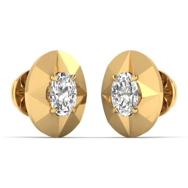 Cristallo Peony Solo Stone Earrings - View 2