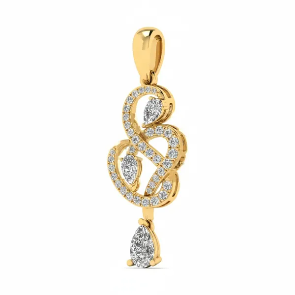 Luminous Crescent Diamond Pendant - View 2