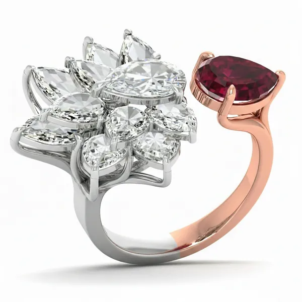 Striking Signet Diamond Ring - Laboratory-Grown Diamond Ladies Ring