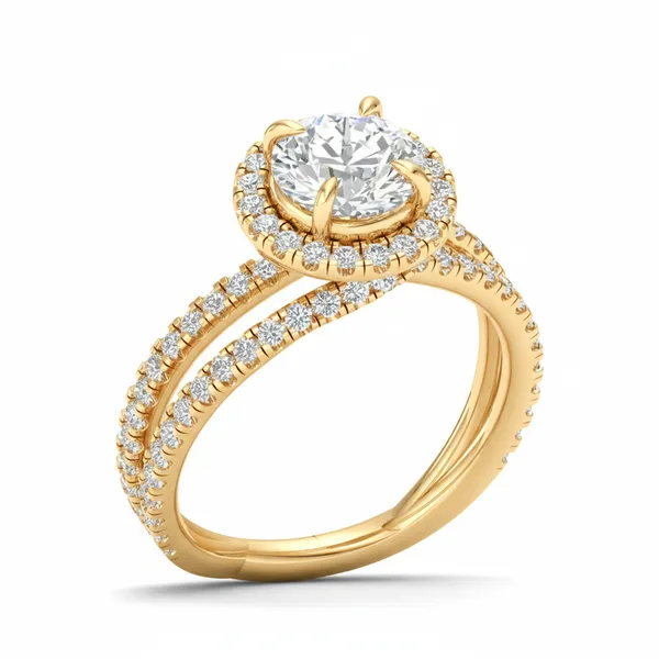 Luxurious Dome Diamond Ring - Laboratory-Grown Diamond Ladies Ring