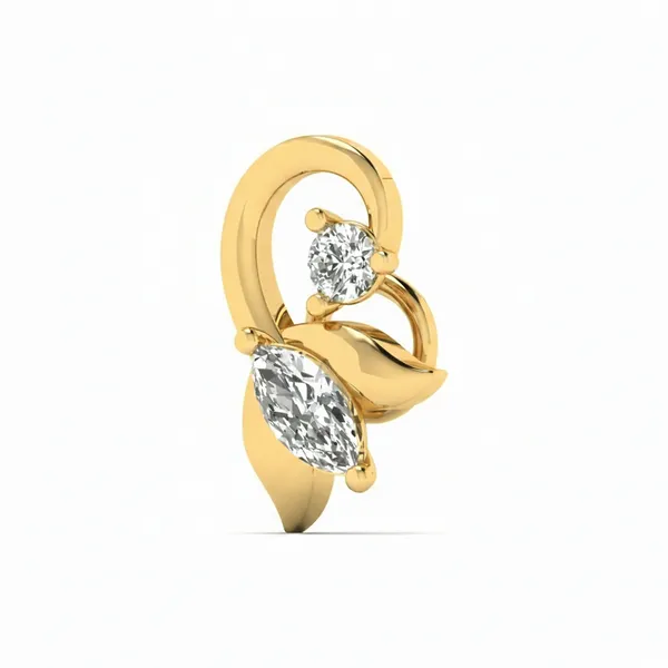 Noble Teardrop Diamond Nosepin - View 2