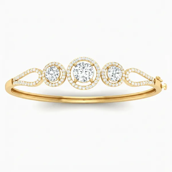 Couture Hammered Diamond Bangle - Laboratory-Grown Diamond Bangle