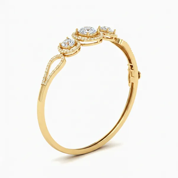 Couture Hammered Diamond Bangle - View 2