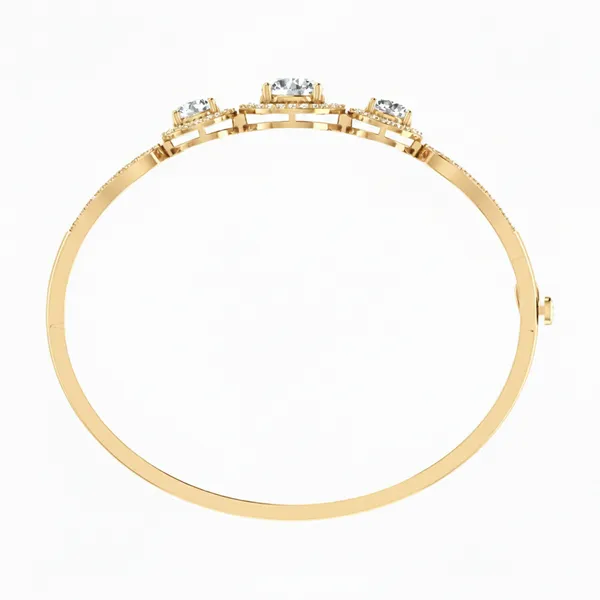 Couture Hammered Diamond Bangle - View 3