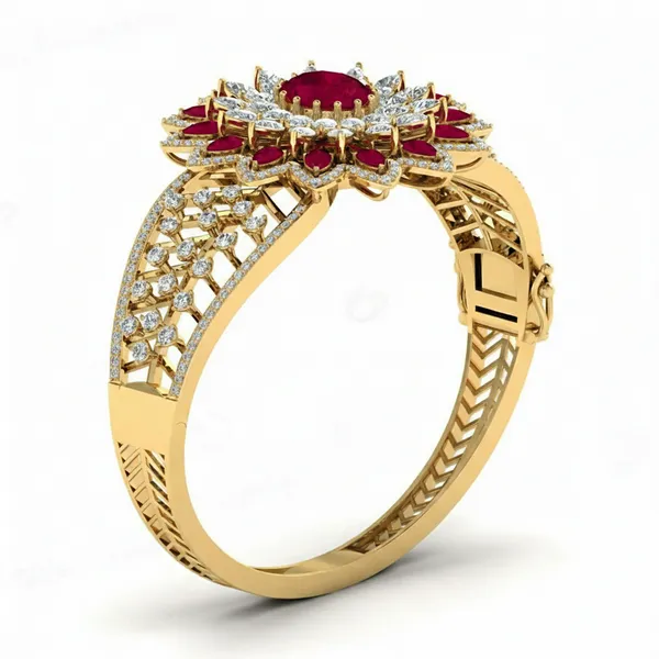 Stunning Sparkle Diamond Bangle - View 2