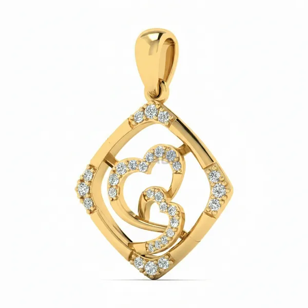 Graceful Geometric Diamond Pendant - View 2