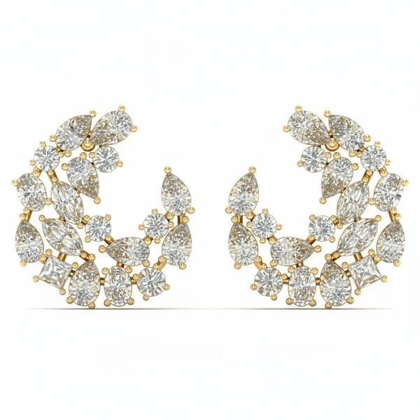 Dahlia Dewdrop Pendant Earrings - Laboratory-Grown Diamond Earrings