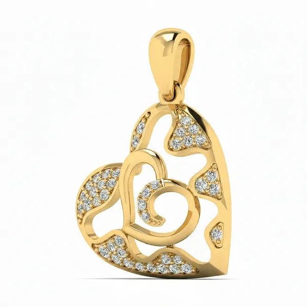 Bespoke Solitaire Diamond Pendant - View 2