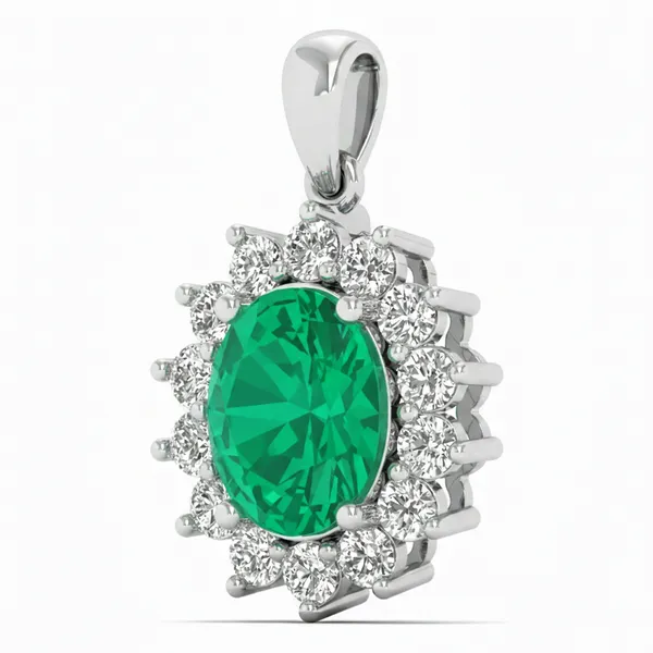 Artisan Teardrop Diamond Pendant - View 2
