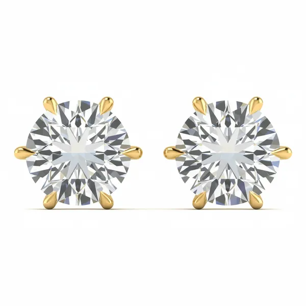 Liora Filigree Solitaire Studs - Laboratory-Grown Diamond Earrings