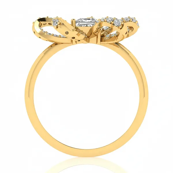 Golden Channel Diamond Ring - View 3