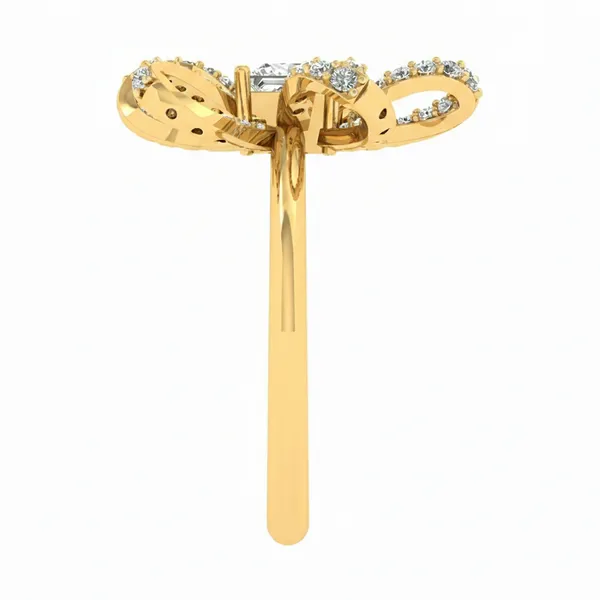 Golden Channel Diamond Ring - View 4