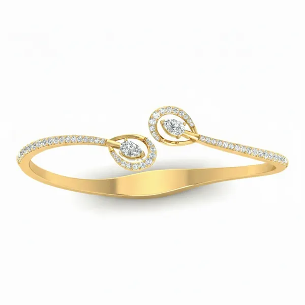 Stunning Geometric Diamond Bangle - Laboratory-Grown Diamond Bangle