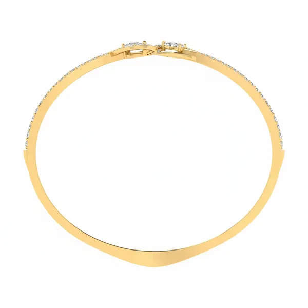 Stunning Geometric Diamond Bangle - View 3