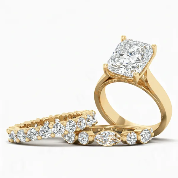 Enchanting Three-Stone Diamond Ring - Laboratory-Grown Diamond Ladies Ring