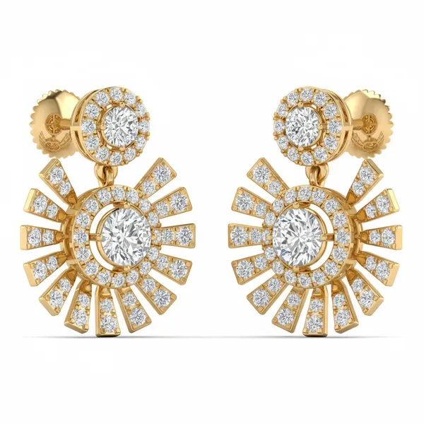 Taormina Peony Tiered Earrings - View 2