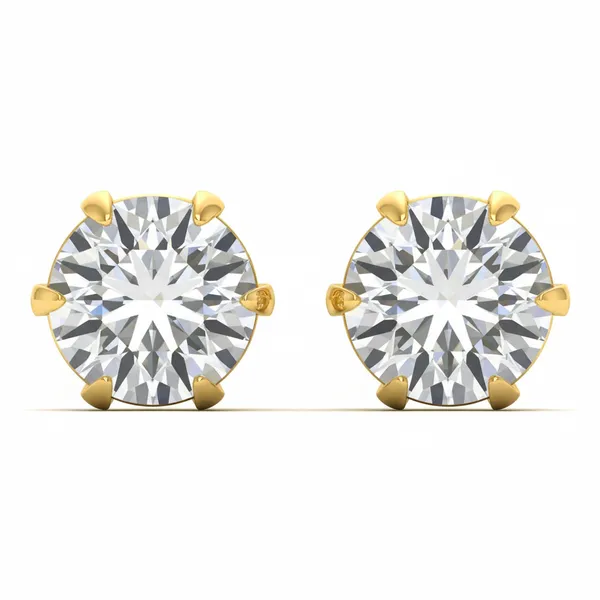 Yasmine Lotus Solitaire Studs - Laboratory-Grown Diamond Earrings