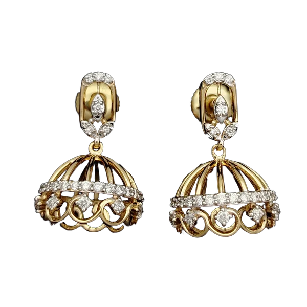 Regal Lattice Diamond Earrings - View 2