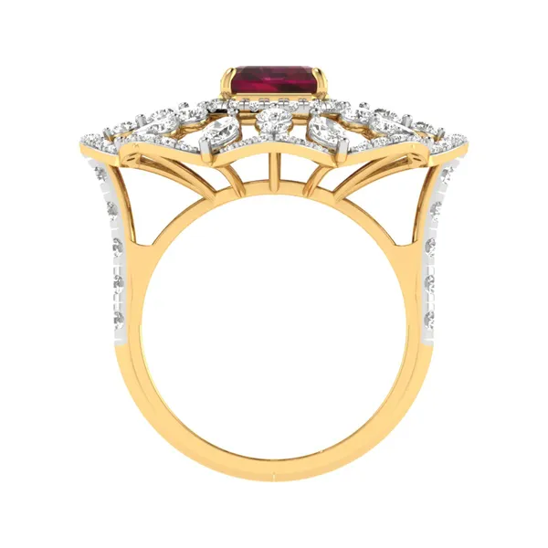 Elegant Floral Diamond Ring - View 3