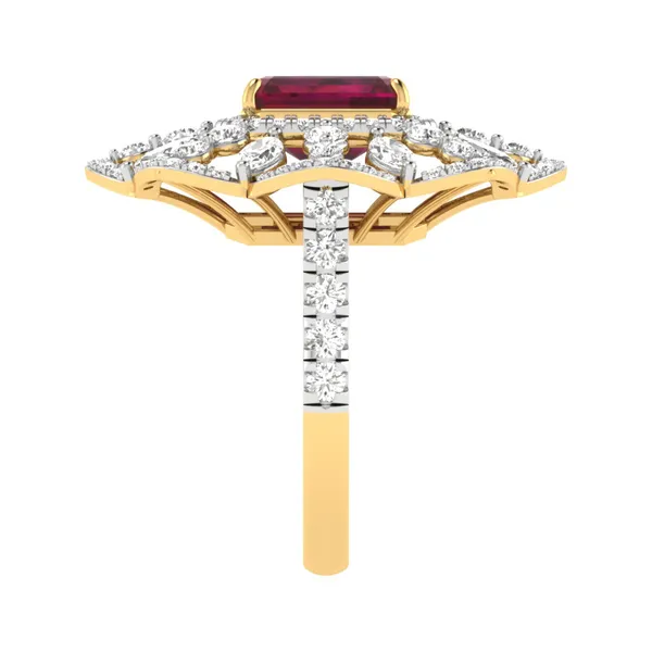 Elegant Floral Diamond Ring - View 4
