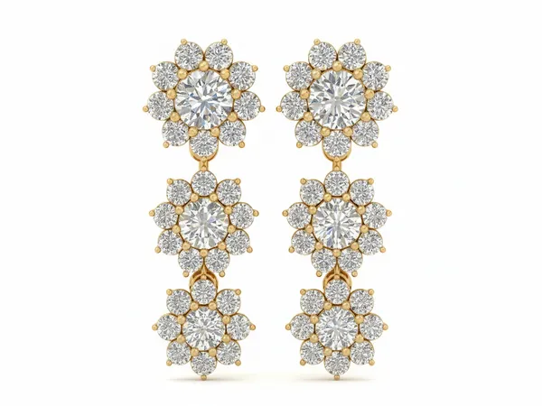 Kiara Crest Swing Earrings - Laboratory-Grown Diamond Earrings