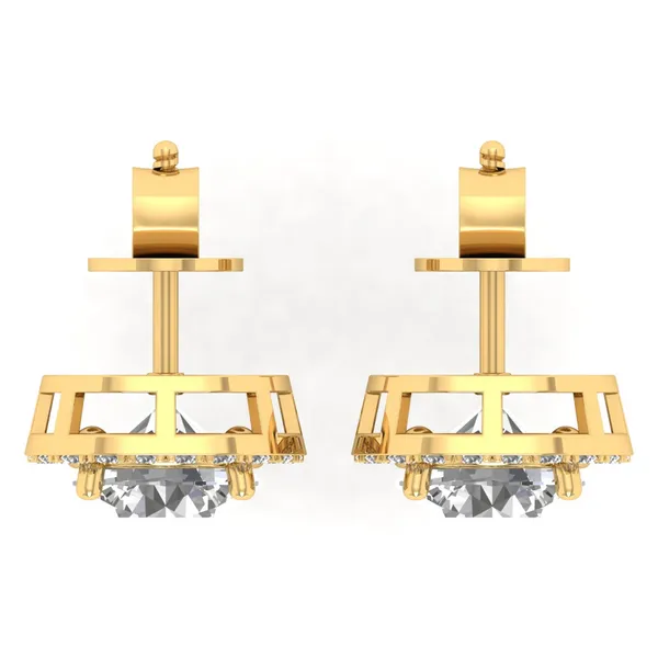 The Stellaire Iris Linear Drop Earrings - View 4