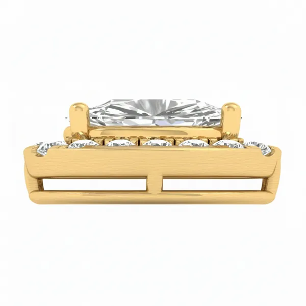 Graceful Floral Diamond Pendant - View 3