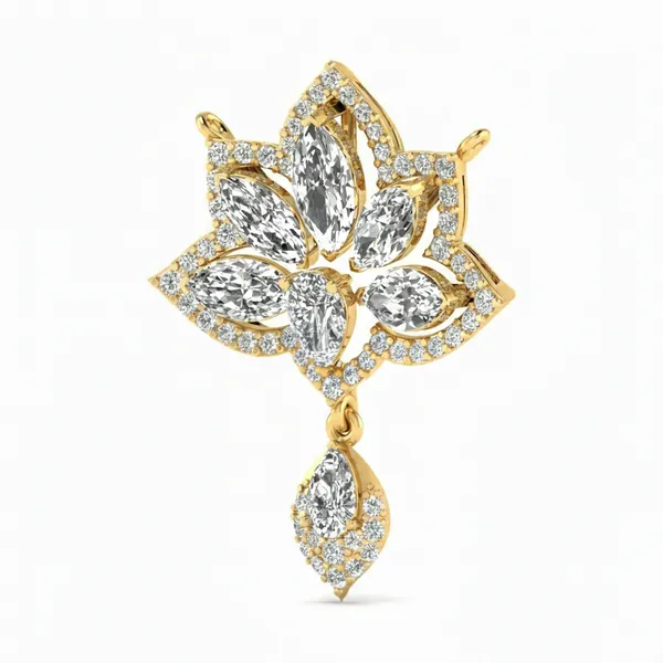 Imperial Geometric Diamond Pendant - View 2
