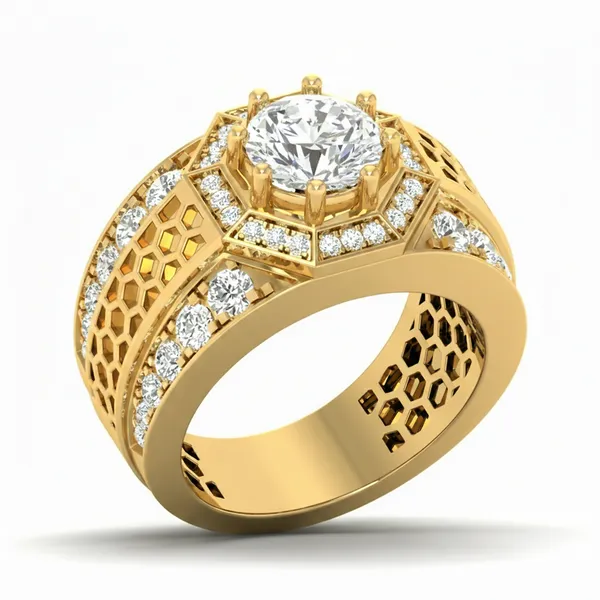 Stunning Ribbon Diamond Ring - Laboratory-Grown Diamond Ladies Ring