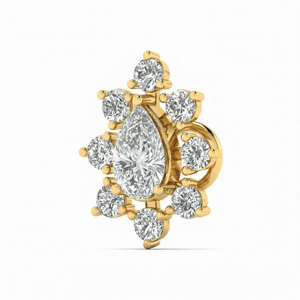 Radiant Halo Diamond Nosepin - View 2