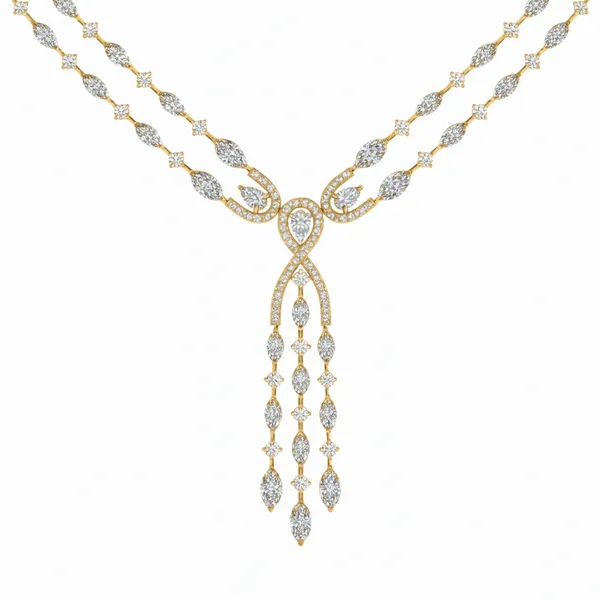 Sophisticated Sunrise Diamond Necklace - View 4