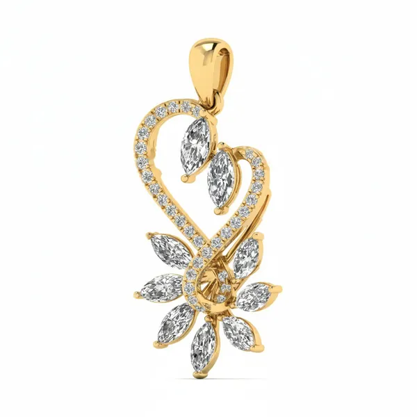 Exquisite Filigree Diamond Pendant - View 2