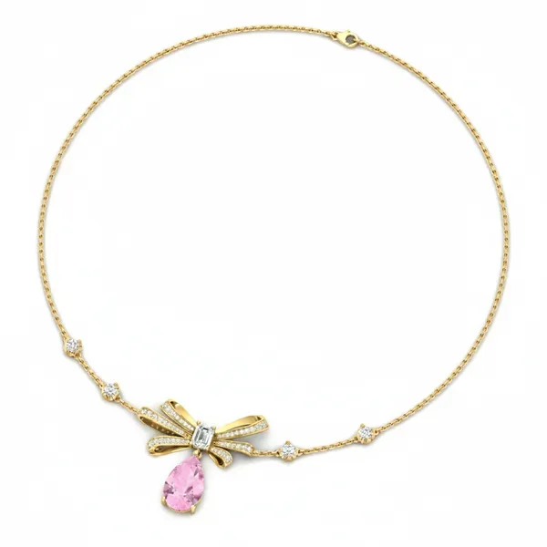 Shimmering Moonbeam Diamond Necklace - View 3