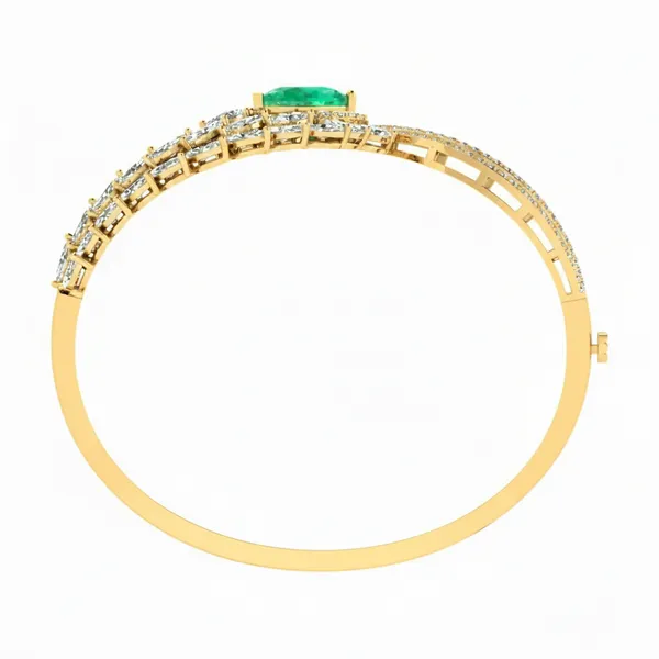 Lustrous Hinged Diamond Bangle - View 3