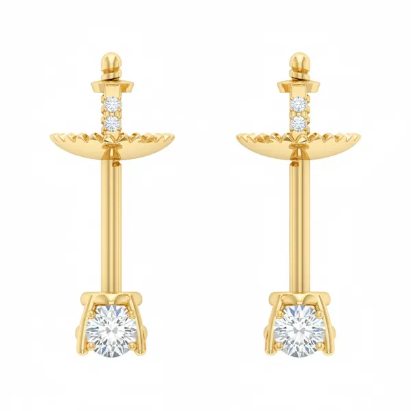 The Madeira Arch Solitaire Earrings - View 4