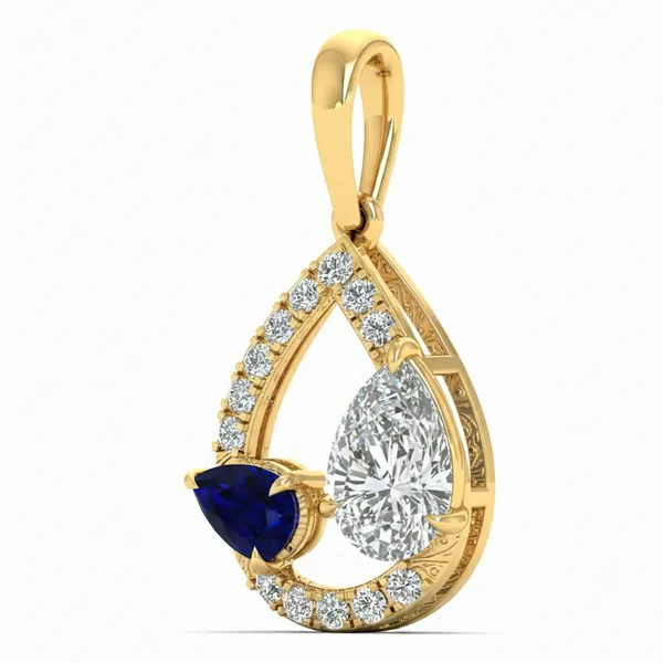 Serene Bezel Diamond Pendant - View 2