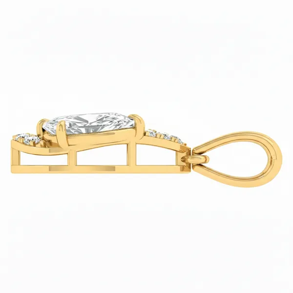 Serene Bezel Diamond Pendant - View 3