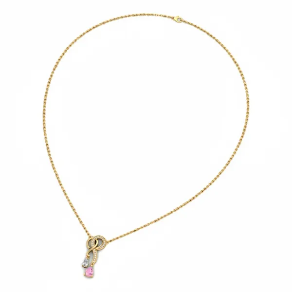 Charming Diamond-Line Diamond Necklace - View 3