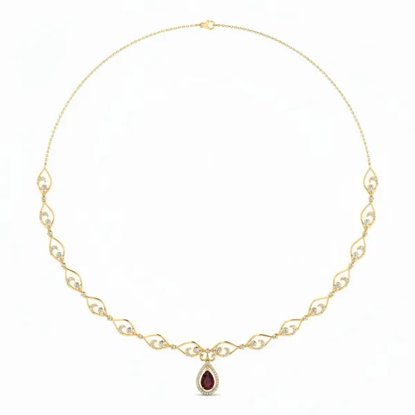 Glittering Lariat Diamond Necklace - Laboratory-Grown Diamond Necklace