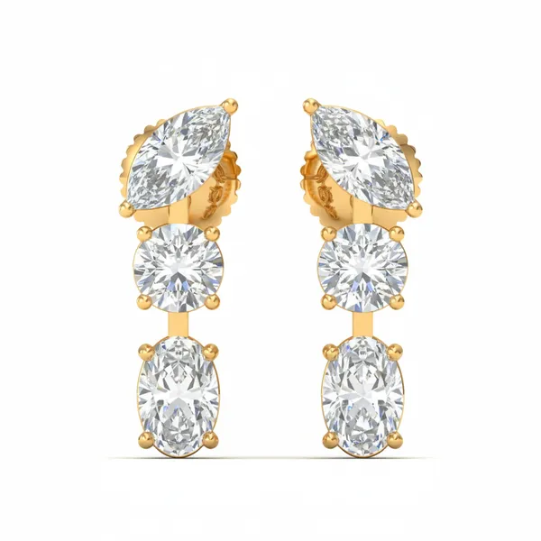 The Montrose Plume Cluster Studs - Laboratory-Grown Diamond Earrings