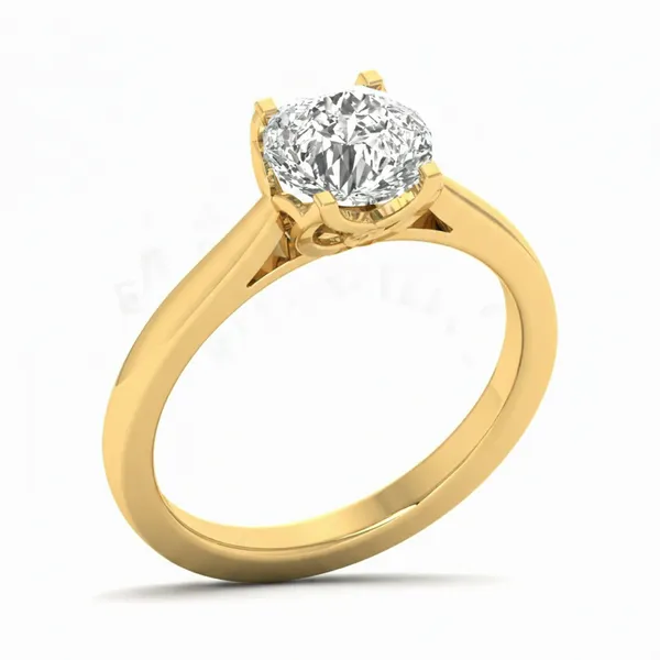 Graceful Sovereign Diamond Ring - Laboratory-Grown Diamond Ladies Ring