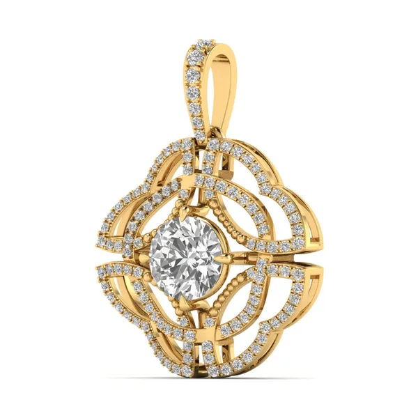 Sparkling Solitaire Diamond Pendant - View 2