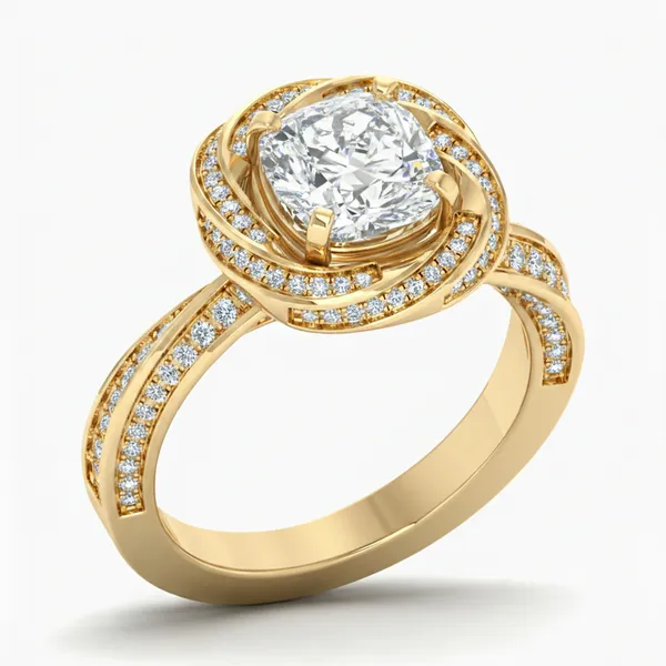 Stately Signet Diamond Ring - Laboratory-Grown Diamond Ladies Ring