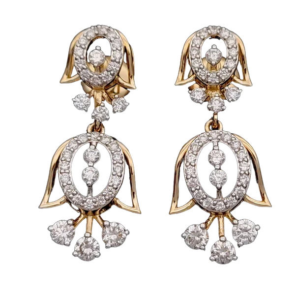 Serene Halo Diamond Earrings - View 2