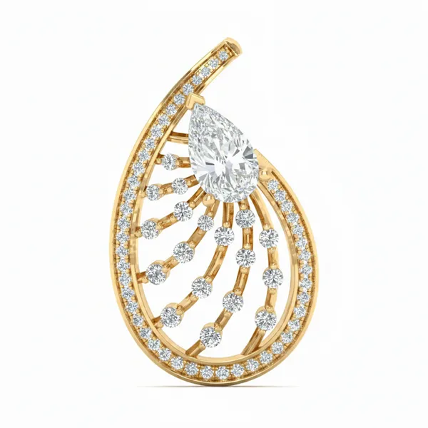 Lustrous Horseshoe Diamond Pendant - Laboratory-Grown Diamond Pendant