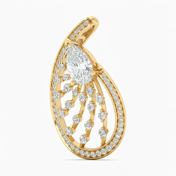Lustrous Horseshoe Diamond Pendant - View 2