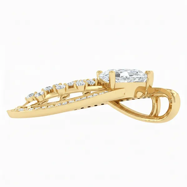 Lustrous Horseshoe Diamond Pendant - View 3